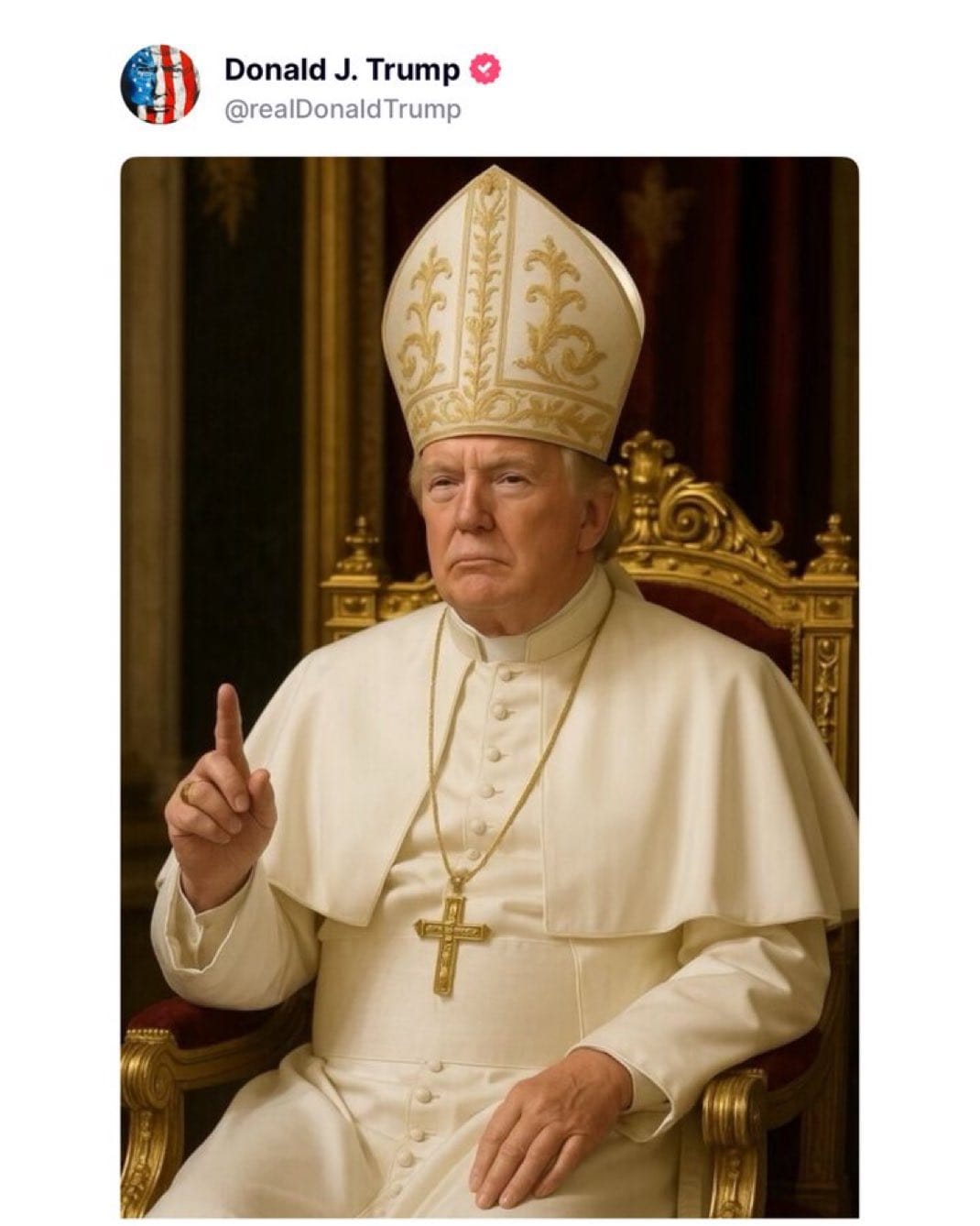La photo du Jour qui fait sourire le monde entier. Le « nouveau Pape ». Donald Trump s’amuse.