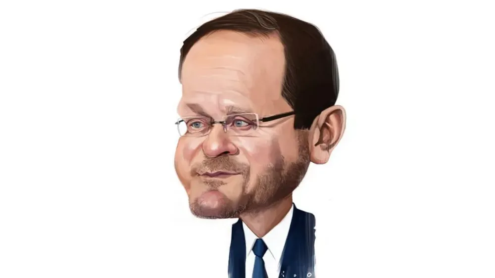 Catherine Dupeyron trace le portrait de Isaac Herzog.