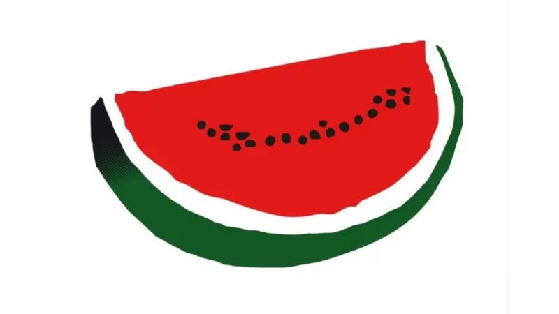 Le rouge, le noir, le blanc et le vert sont les couleurs de la pastèque, mais aussi du drapeau palestinien.