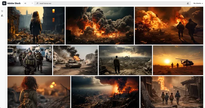 Adobe vend de fausses images de la guerre entre Israël et le Hamas générées par l’IA.