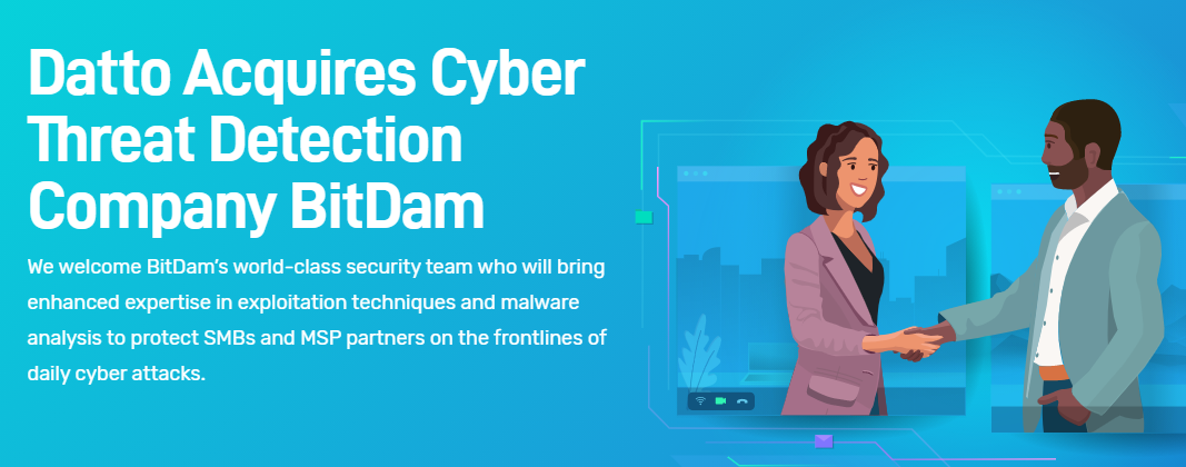 L’américain Datto acquiert la société BitDam basée en Israël (détection cybermenaces).