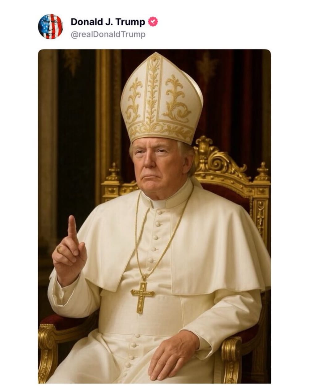 La photo du Jour qui fait sourire le monde entier. Le « nouveau Pape ». Donald Trump s’amuse.
