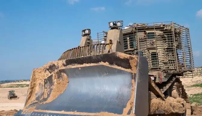 Le « robdozer ». L’armée israélienne utilise de plus en plus d’engins contrôlés à distance.