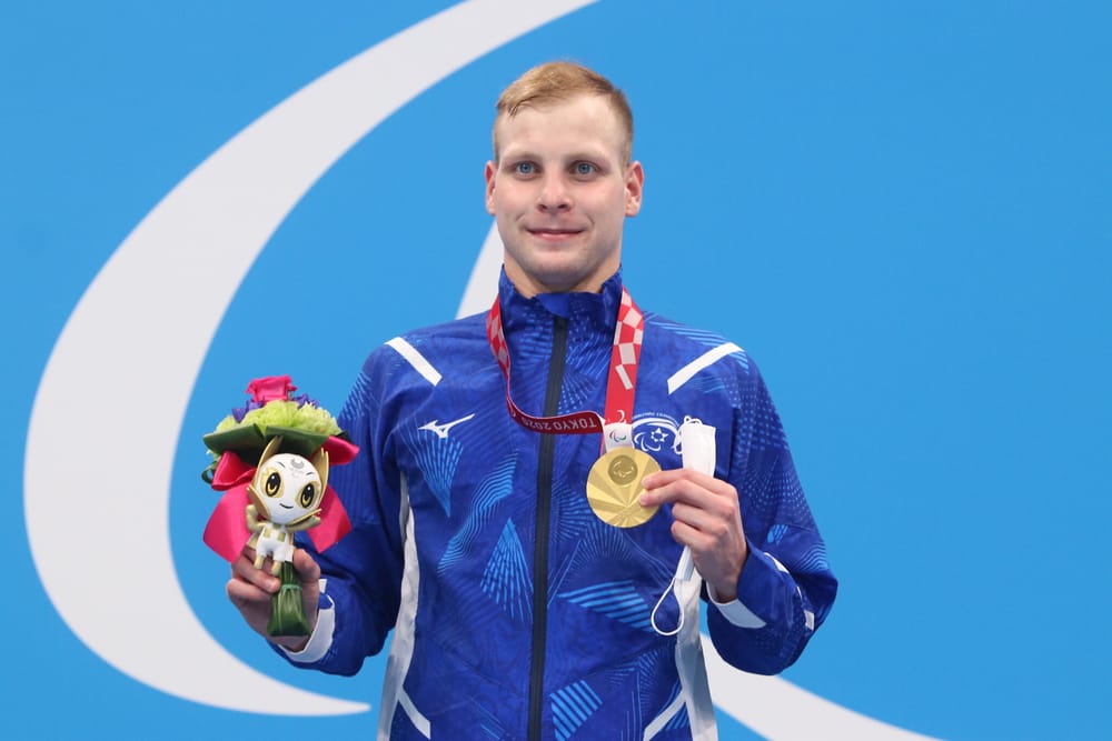 Le nageur Mark Malyar (Israël), médaille d’or. Iyad Shalabi, médaille d’or.