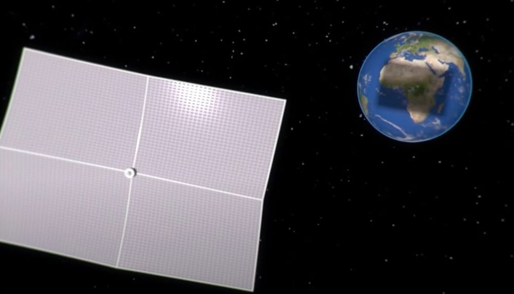 Un parasol spatial. Technion. Une grande ombre qui ralentirait le réchauffement de la Terre.