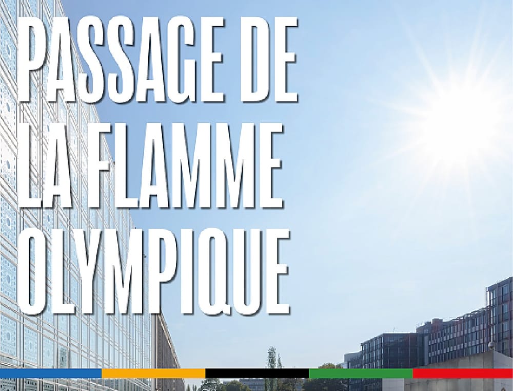 L’Institut du Monde Arabe (IMA) et la flamme olympique.