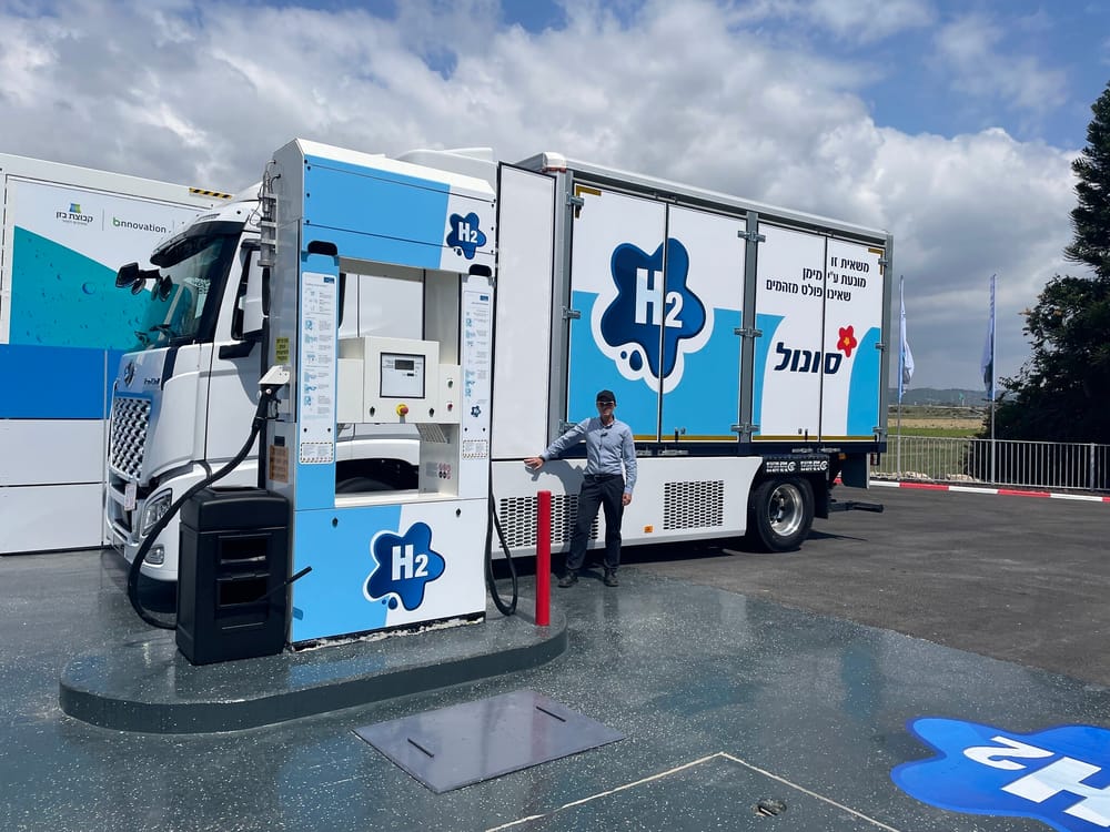 Kibboutz Yagur, dans le nord d’Israël. Une station-service d’hydrogène.
