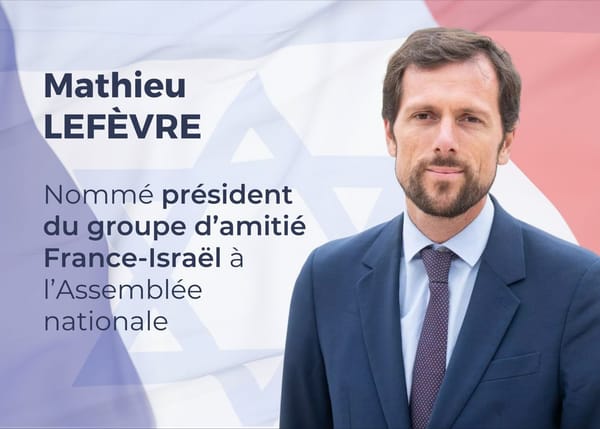 L’Homme du Jour. Mathieu Lefèvre, président Renaissance du groupe d’amitié France-Israël.