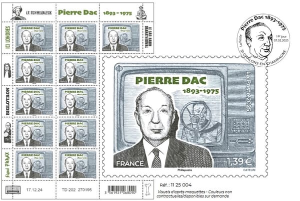 Emission d’un timbre à l’effigie de Pierre DAC à l’occasion du 50e anniversaire de sa disparition.