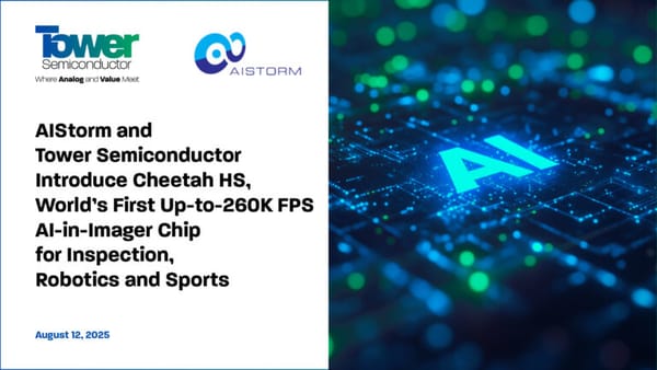 Cheetah HS, la première puce d’imagerie IA intégrée au monde atteignant 260 000 images par seconde pour l’inspection, la robotique et le sport