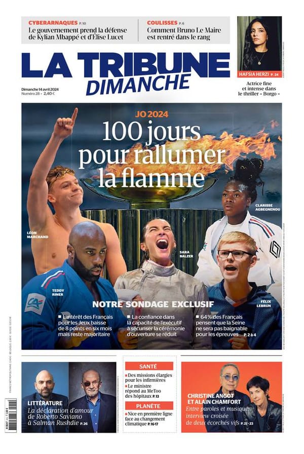 Les Titres de la Tribune Dimanche. Les J.O. à Paris.