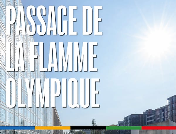 L’Institut du Monde Arabe (IMA) et la flamme olympique.
