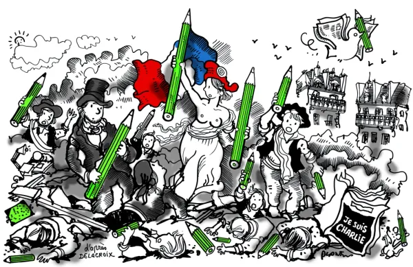 Le caricaturiste Jean Plantu reçu par Radio J. Cartooning for Peace (Paris).